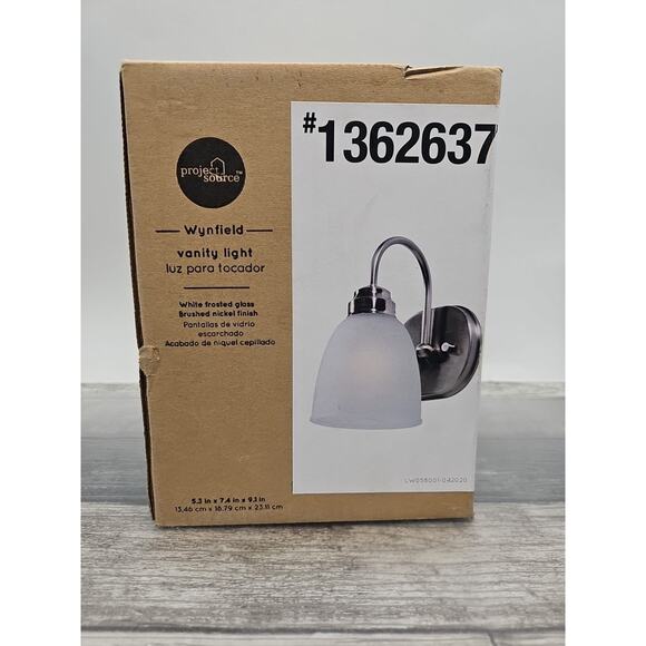 Project Source Wynfield Vanity Light Brushed Nickel Finish (1362637) [C4] - Picture 12 of 14